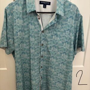 Mizzen+Main Men's Blue Patterned Shirt